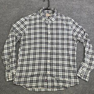 Faherty Brand Movement Shirt Mens Large Blue Plaid Supima Cotton MWH2323